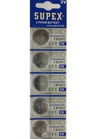 Supex CR2032 3v Lityum Pil 5'li Blister