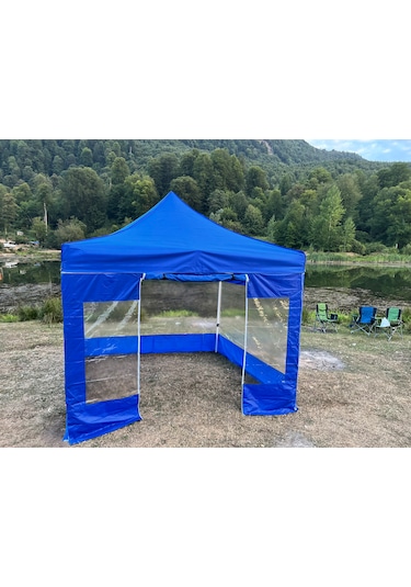 3x3 M 30 Mm Gazebo Tente Kış Bahçesi Mavi