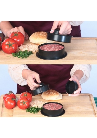 Fortunelane Abs Gıda Grubu Burger Presi - 100 Adet Renkli Kutuda - Pratik Ev Hamburgeri, Silikon Yağlı Kağıt