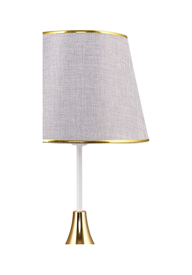 DEDE LİZBON ABAJUR BEYAZ GOLD MASA LAMBASI Beyaz - Gri