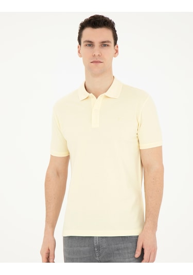 Pierre Cardin Erkek Limon Tişört Basic 50280754-Vr035 Sarı