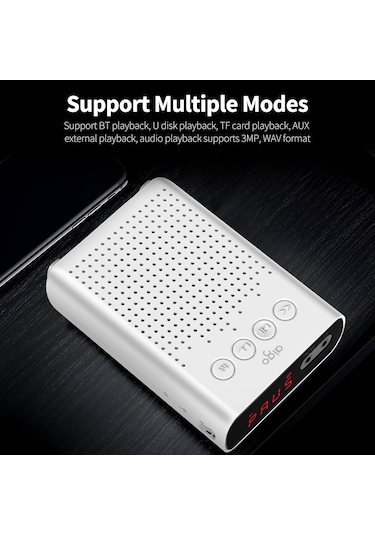 Xindoker Aigo Sp-1 Mini Taşınabilir Hoparlör: Bluetooth 5.0, Uzun Pil Ömrü, Type-c Şarj, Beyaz Renk