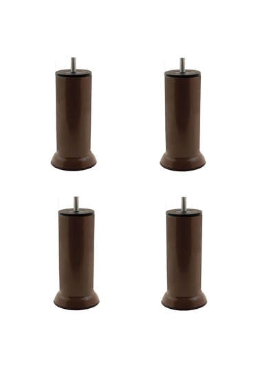 Mobilya Kanepe Baza Koltuk Çekyat Yükseltme Ayağı Kalın Diş M10 Kahverengi Plastik 15 Cm 4 Adet Kahverengi