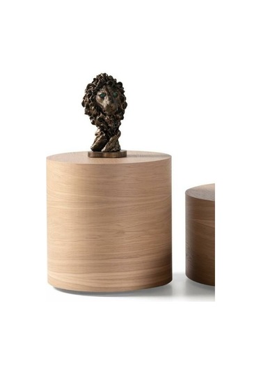 Walnut Ahşap Yan Sehpa Naturel