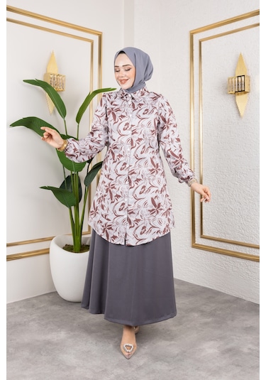 Etekli İkili Takım - Kahverengi / T0106 Kahverengi