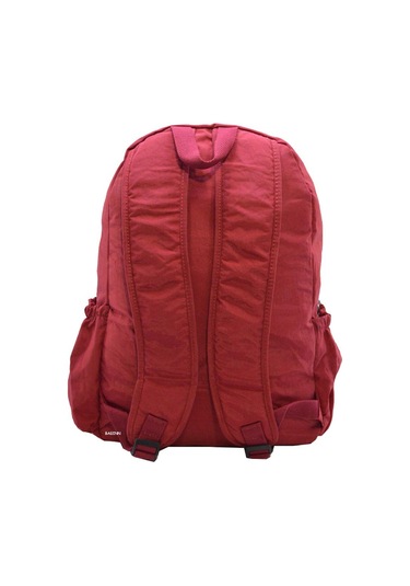 Klinkır Bayan Sırt Çantası Çok Cepli Yağmura Dayanıklı Hafif Kumaş Yeşil Renk Okul Çantası Bordo