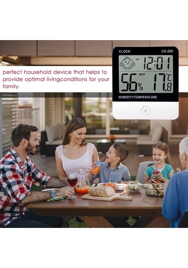 Ulzyvf Mini Termometre Higrometre: Büyük Lcd Ekran, Sıcaklık, Nem Ve Zaman Göstergeli, Pratik Ve Şık Tasarım, Küçük Boyutlu Model