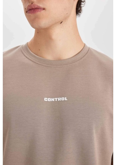 DeFacto Regular Fit Bisiklet Yaka Baskılı Ağır Kumaş Kısa Kollu Tişört C6139AX24AUBG73