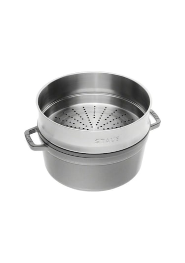Staub La Cocotte Döküm Tencere Buharlı Pişirici ile Grafit Gri