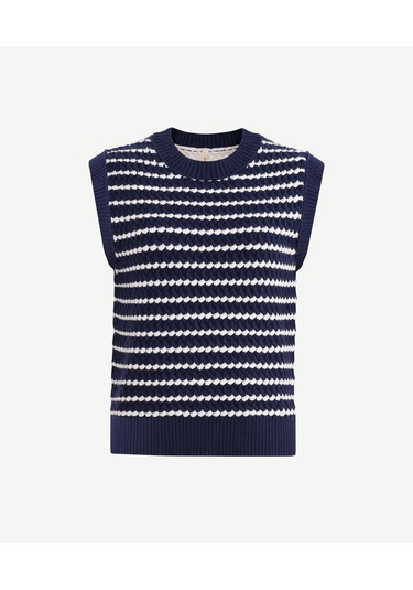 Yargıcı Regular Bisiklet Yaka Kolsuz Kol Kazak 25kktr2038x 004 Lacivert