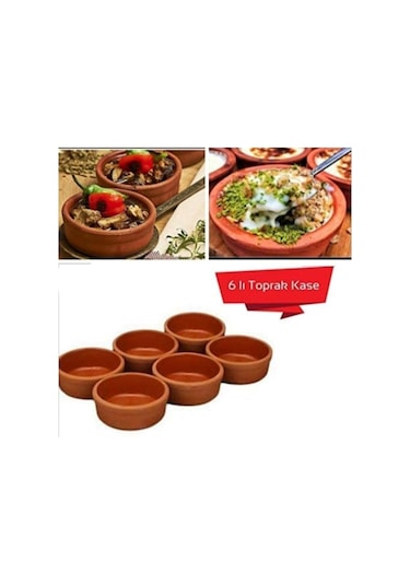Güveç Kabı 6 Lı Toprak Güveç Sütlaç Kabı