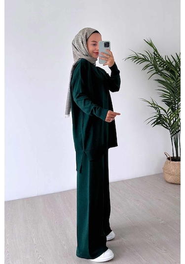 Kahijab Işıltılı Merserize Takım - Zümrüt Zümrüt