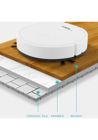 Supermarket1 3'ü 1 Arada Mini Süpürge Robotu Akıllı Temizleyici Beyaz Beyaz