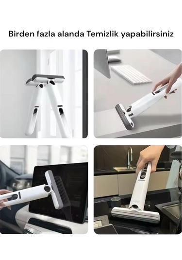 Taşınabilir Mini Mop Kendinden Sıkmalı Mini Temizlik Paspası Mutfak Araba Banyo Camlarda Kullanım