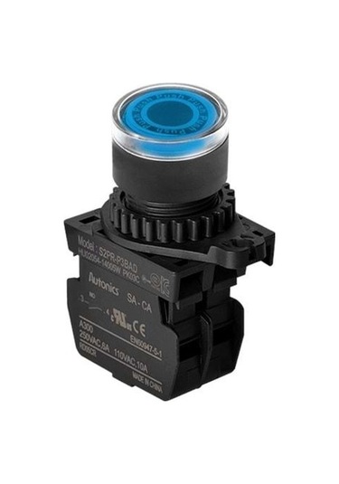 S2pr-p3babdm Mavi Renk Normalde Kapalı Kontak Işıklı Yaylı Buton