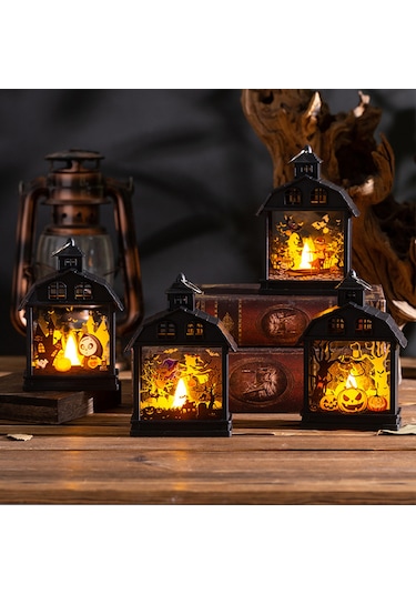 Geeroyoo Korku Atmosferi Için Kasa Figürlü Kreatif Led Gece Lambası - Halloween Partisi Dekorasyonu Çok Renkli