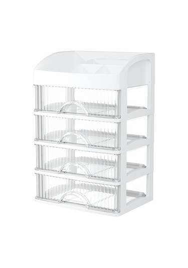 Sones Masaüstü Çekmece Düzenleyici Çok Katmanlı Kozmetik Mücevher Kutusu Kırtasiye Çok İşlevli Düzenleyici, Stil: 5 Katmanlı Beyaz Çekmece Beyaz