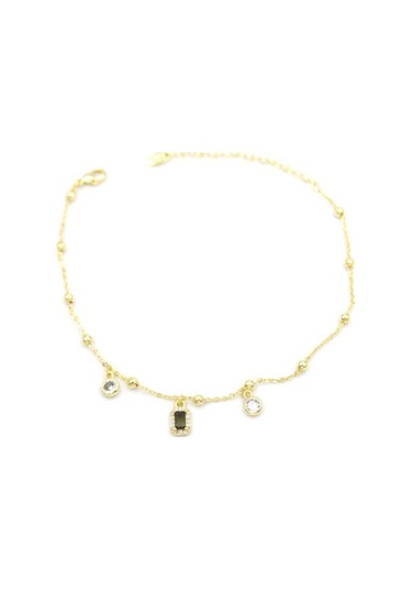 Renkli Taşlı Halhal - Siyah Diğer