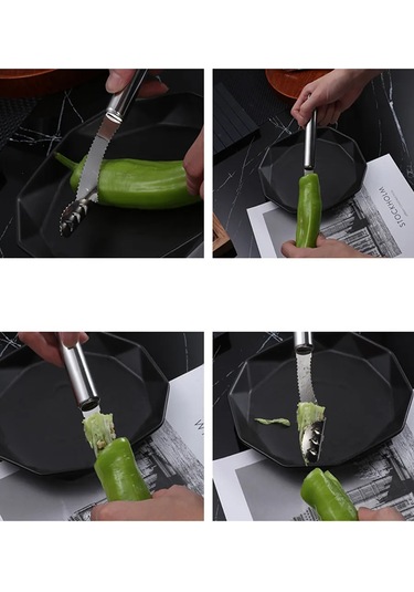 Morabi Biber Çekirdeklerini Çıkarma Ve Dilimleme İçin Mutfak Bıçağı 261500531