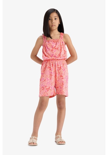 Defacto Kız Çocuk Desenli Askılı Tulum B4814a825hspn153 Pembe