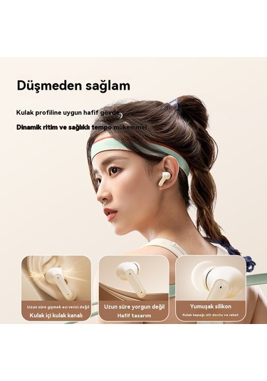 Aurora Kablosuz Kulaklıklar Spor Gürüsünüazaltmak İçin-beyazdır