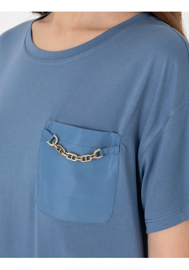 Pierre Cardin Kadın İndigo Tişört 50301456-vr028 Indigo