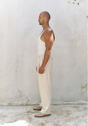 Mai Collection Mai Studios Co. Ayyubay Naturel Pileli Erkek Pantolon Natürel