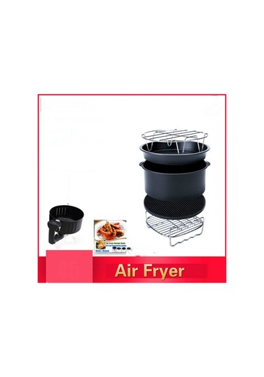 Sones 5'i 1 Arada Fritöz Aksesuar Seti Çok İşlevli Hava Fritözü Seti Izgara Pizza Tavası Beş Parçalı Set