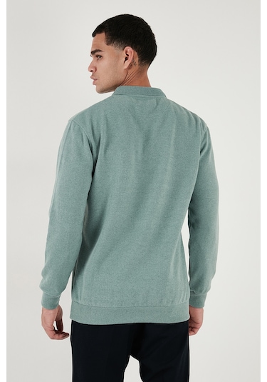 Buratti Pamuk Karışımlı Regular Fit Erkek Polo Yaka Kazak 456223 Çağla