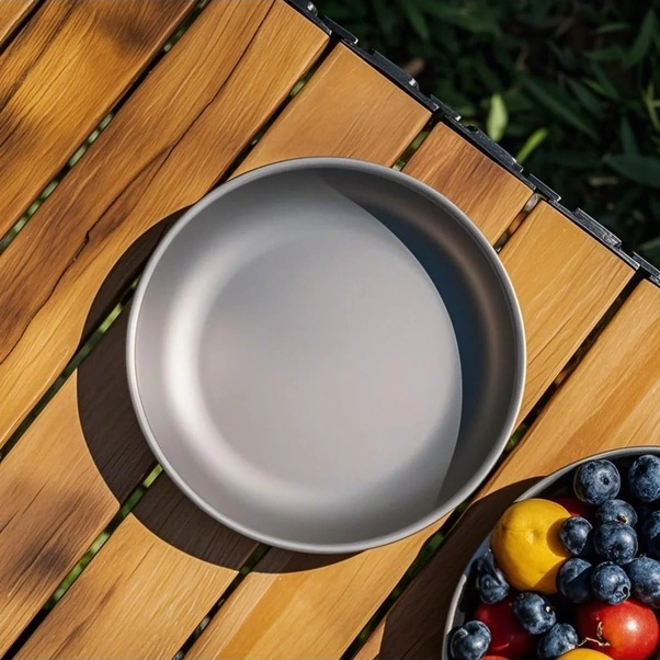 Fortunelane Titanyum Yemek Tabağı - Anti-bakteriyel, Kolay Taşınır, Kamp & Piknik İçin Renkli Çok Renkli