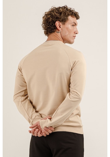 Airlife Saturn Ur7 Pro I Sıfır Yaka Erkek Sweatshirt Bej