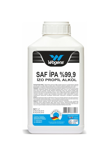 Wogens Saf Ipa Izopropil Alkol Temizlik Solventi 1 L