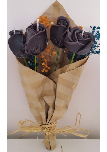 Gül Kokulu Mum Buket ,buket Mum, Çiçek Mum, Kokulu Mum Çiçek.mum,gül,gül Mum