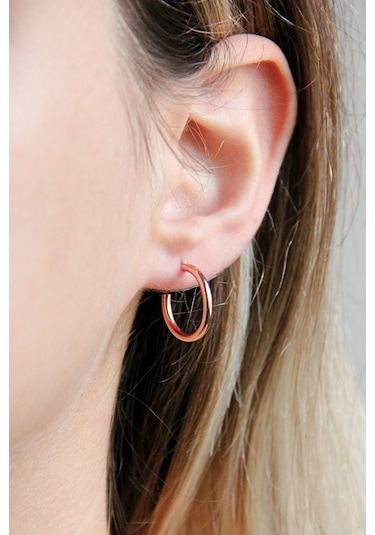 Argentum Concept - Gümüş Rose 13 Mm Halka Küpe - K094401