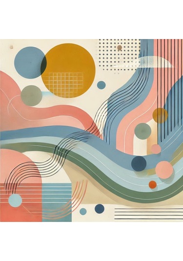 İskandinav Soyut Tablo Set Çerçevesiz 50x50cm Pvc Tablo 4'lü Set 011 Her Bir Tablo 50x50cm Büyüklüğündedir.