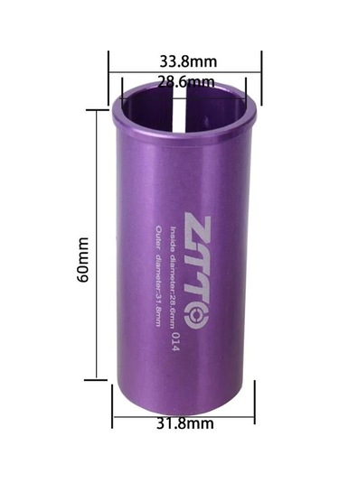Sones 28,6-31,8 Mm 014 2 Adet Ztto Bisiklet Sele Borusu Dönüşüm Manşonu Redüktör Kapağı Mor