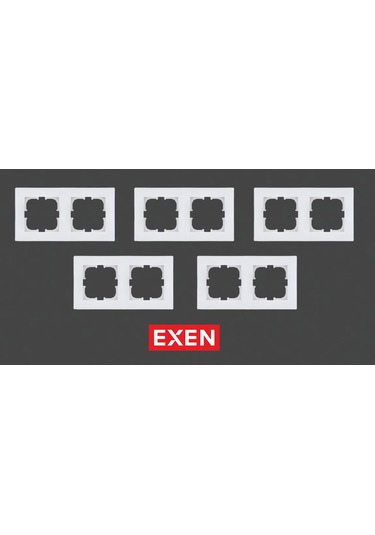 Exen Karell Beyaz İkili Çerçeve+5 Adet