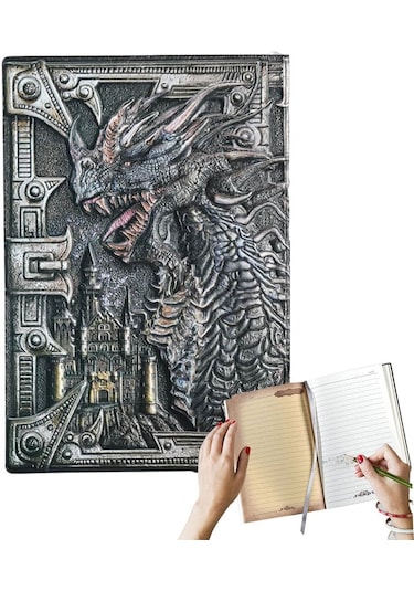 Hediyelik Deri Defter Ejderha Kabartmalı