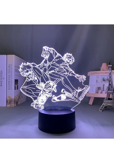 Szypzstore Anime Led Işık Sk8 Infinity Reki X Langa Yatak Odası Dekoru Için Gece Lambası Çocuklar Doğum Günü Hediyesi Manga Odası Masası 3d Lamba 3ozdym Siyah