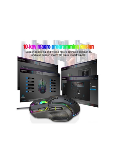 Springsun Hxsj S700 10 Tuşlu Programlanabilir Rgb Aydınlatmalı Oyun Faresi - 12800 Dpı, 20m Tıklama Ömrü 001