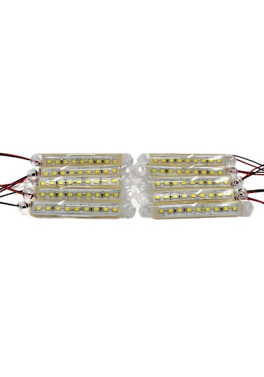 10 Adet Beyaz Parmak Lamba 9 Led 12v 24v