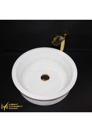 Muğla Beyaz Katlı Yuvarlak Lavabo