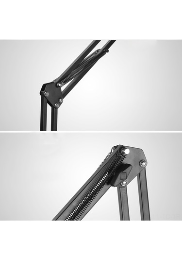 Skycity Siyah Metal Kolu Telefon Tutucu - Yatakta Ve Masaüstünde Tv/film İzlemek İçin, 0-140mm Ekipman Uyumlu, Boyun Ağrısı Önleyici