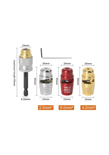 Aubyhe Elektrikçiler İçin Elektrikli Tel Soyucu + Is36391b Sarıcı, Elektrik Matkapı Uyumlu, Hızlı Ve Kolay 2.5mm² Tel Kabuğu Soyma Aracı