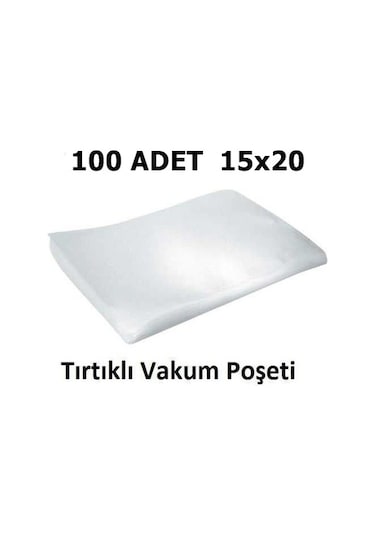 Tırtıklı Vakum Makinesi Poşeti Torbası- 15X20 Cm - 100 Adet