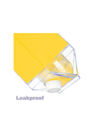 Kalyloc 4pcs 34 Oz Süt Karton Su Şişesi, Berrak Plastik Kare Süt Şişeleri, Taşınabilir Yeniden Kullanılabilir Süt Kutusu Meyve Suyu Kaplama İçin Spor Kampı Açık Hava Aktiviteleri Temiz 4 Adet Gri-Lacivert