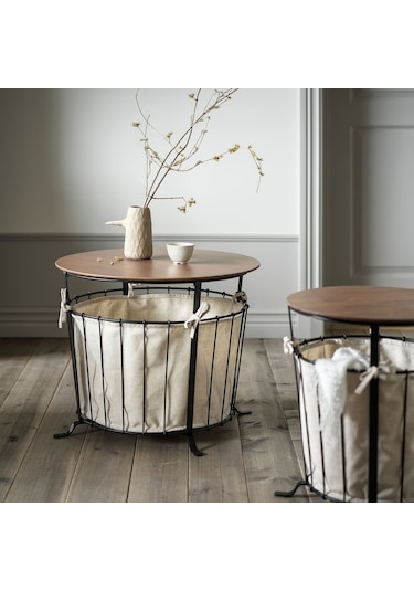 Saklama Bölmeli Sehpa, Siyah-kahverengi, 60 Cm Siyah