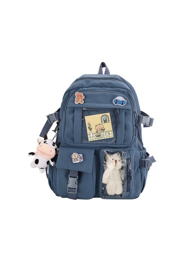 Enjoy Homee Büyük Kapasiteli Su Geçirmez Naylon Öğrenci Okul Çantası Sırt Çantası 1cnp76 Mavi