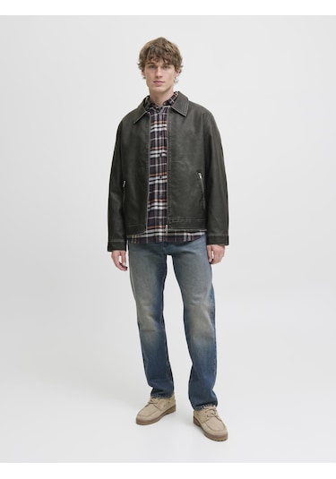 Erkek Suni Deri Ceket - Casablanca - 12278839 Black