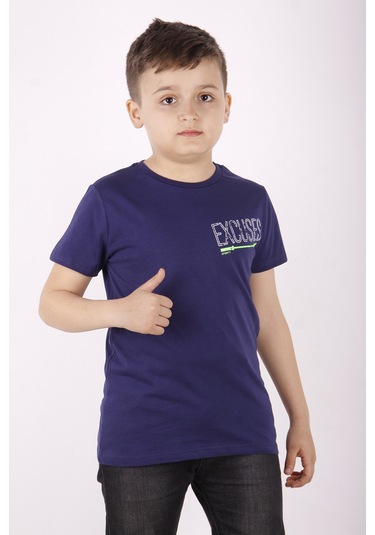 Toontoy Erkek Çocuk Excuses Baskılı Cepli Tişört Lacivert